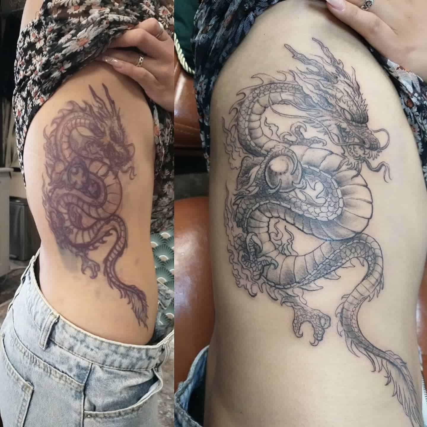 Dragon side tattoo 4