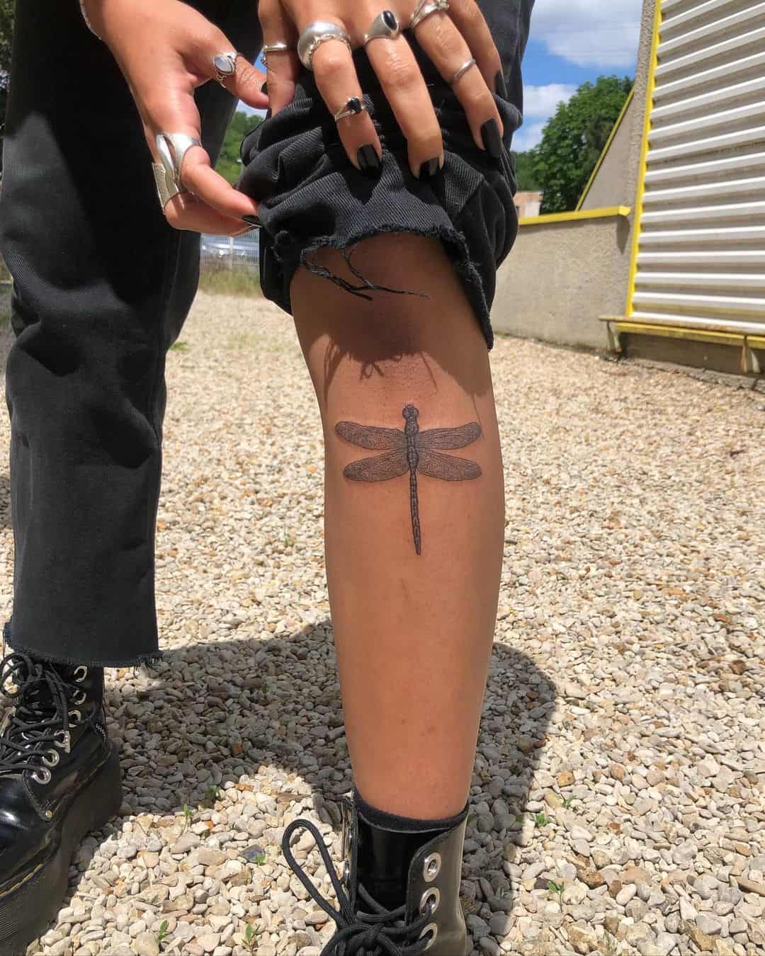 Dragonfly Leg Tattoo