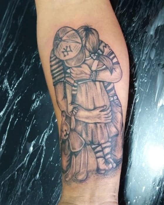 Father and Daughter Realistic Tattoo 3