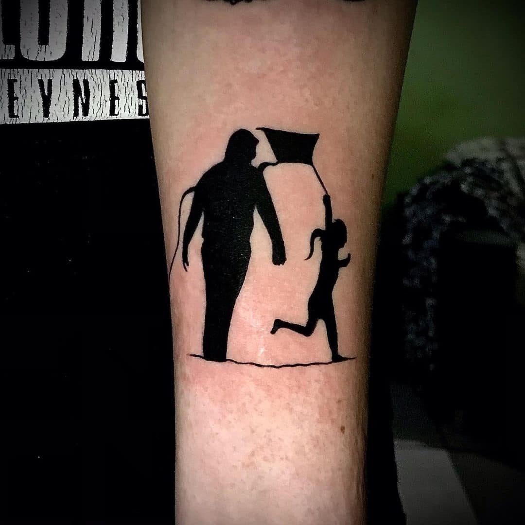 Father and Daughter Silhouette Tattoo 1