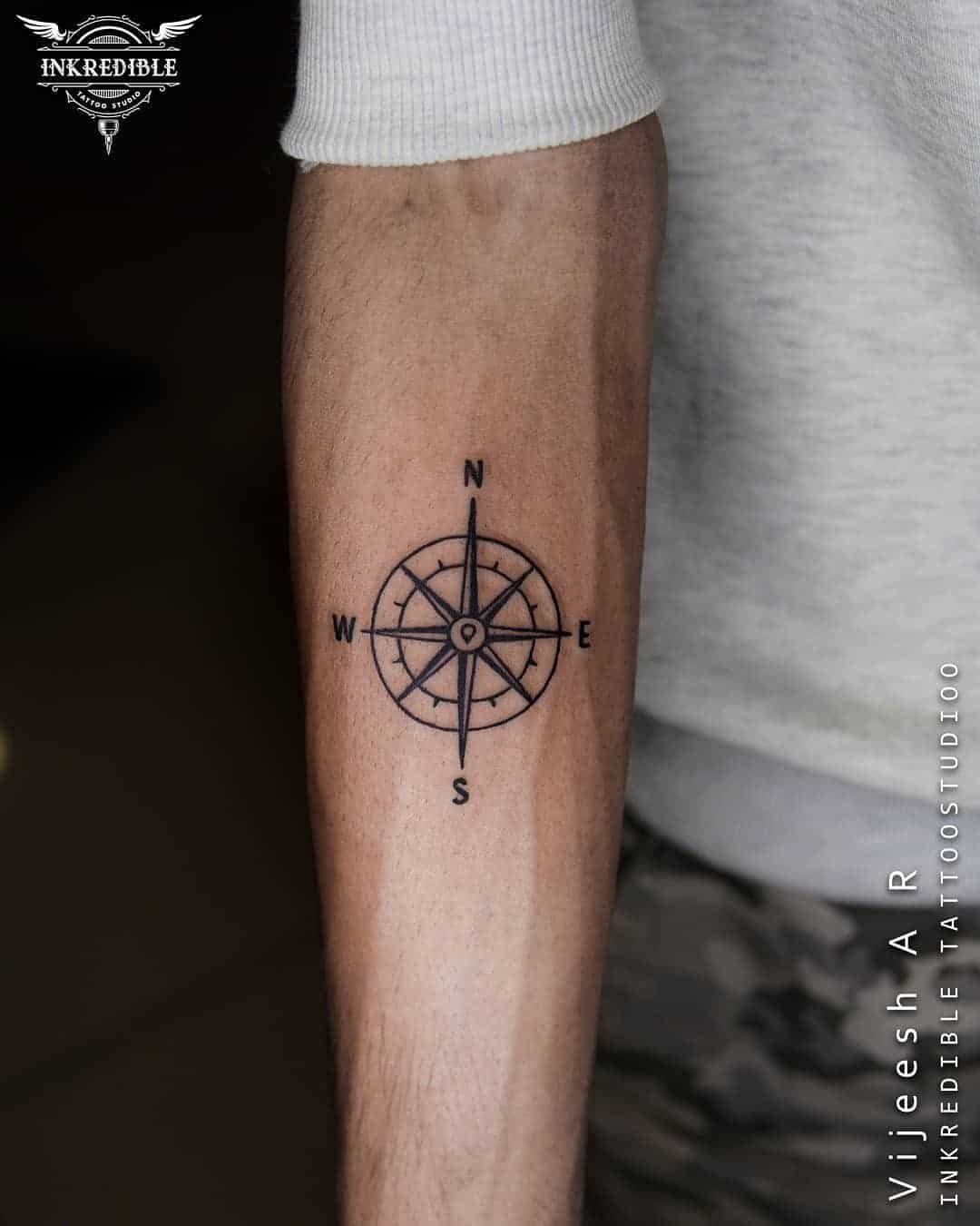compass tattoo on forearm｜TikTok Search