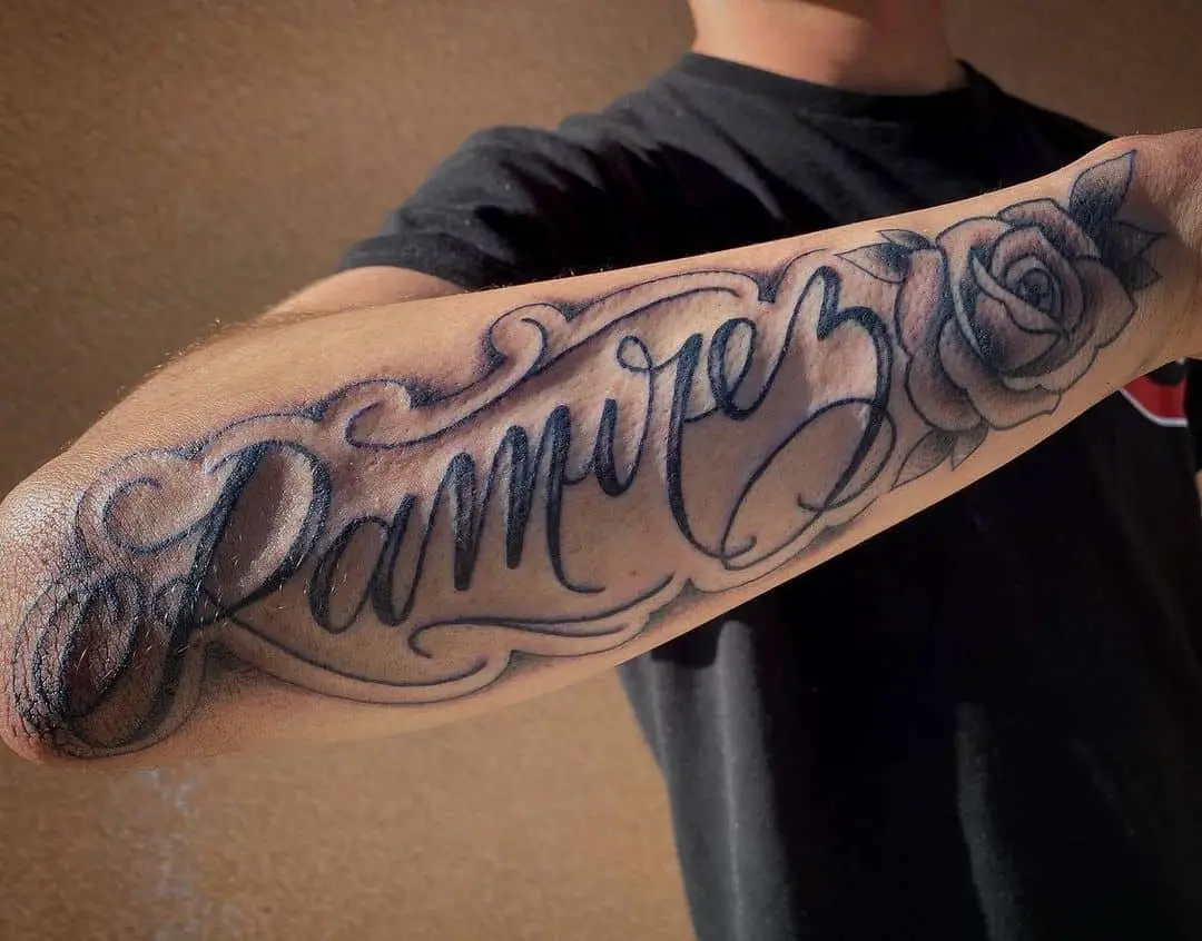 Top 93+ about name tattoos on forearm with design best - in.daotaonec