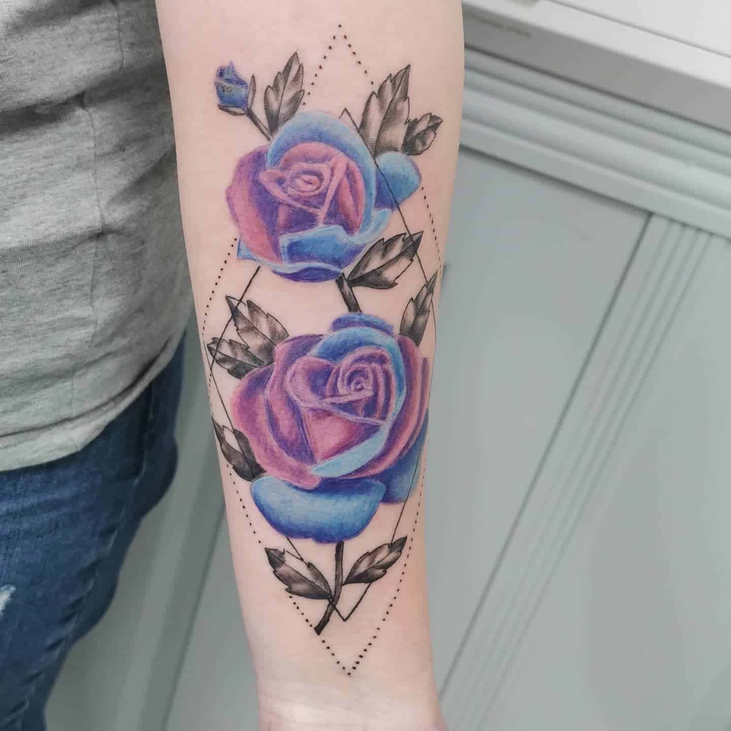 Black Rose Flower Temporary Tattoos For Women Girls Colorful Leaf  Hummingbird Lavender Fake Tattoo Sticker Forearm Tatoos Neck - Temporary  Tattoos - AliExpress