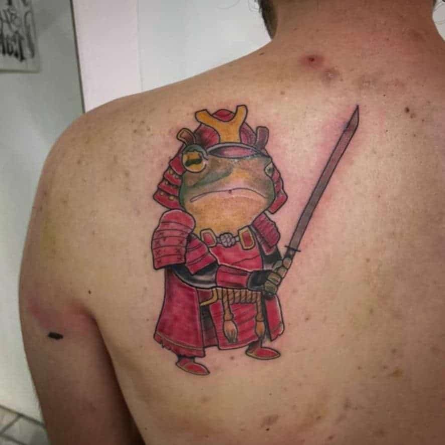 Funny Frog Samurai Tattoo 
