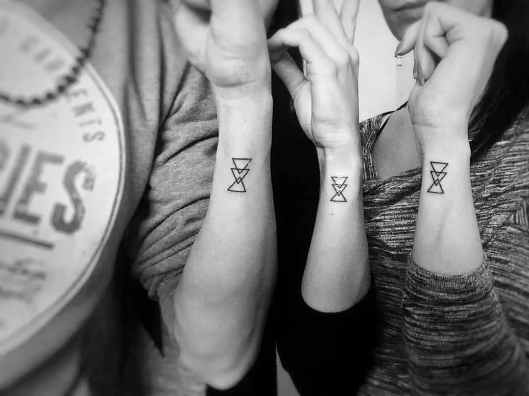 Geometric Brother and Sister Tattoos 3