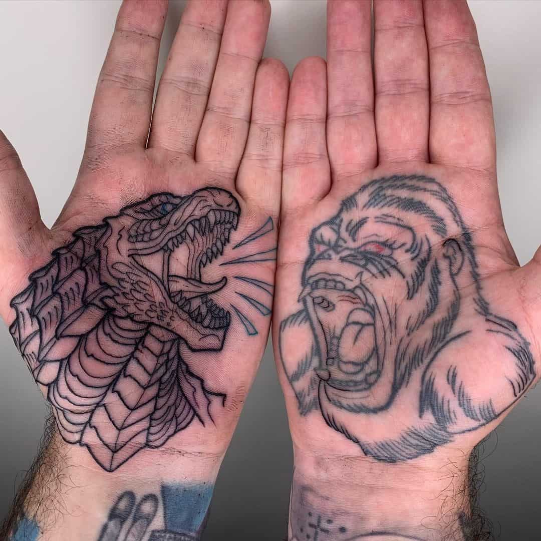 Godzilla VS King Kong Tattoo