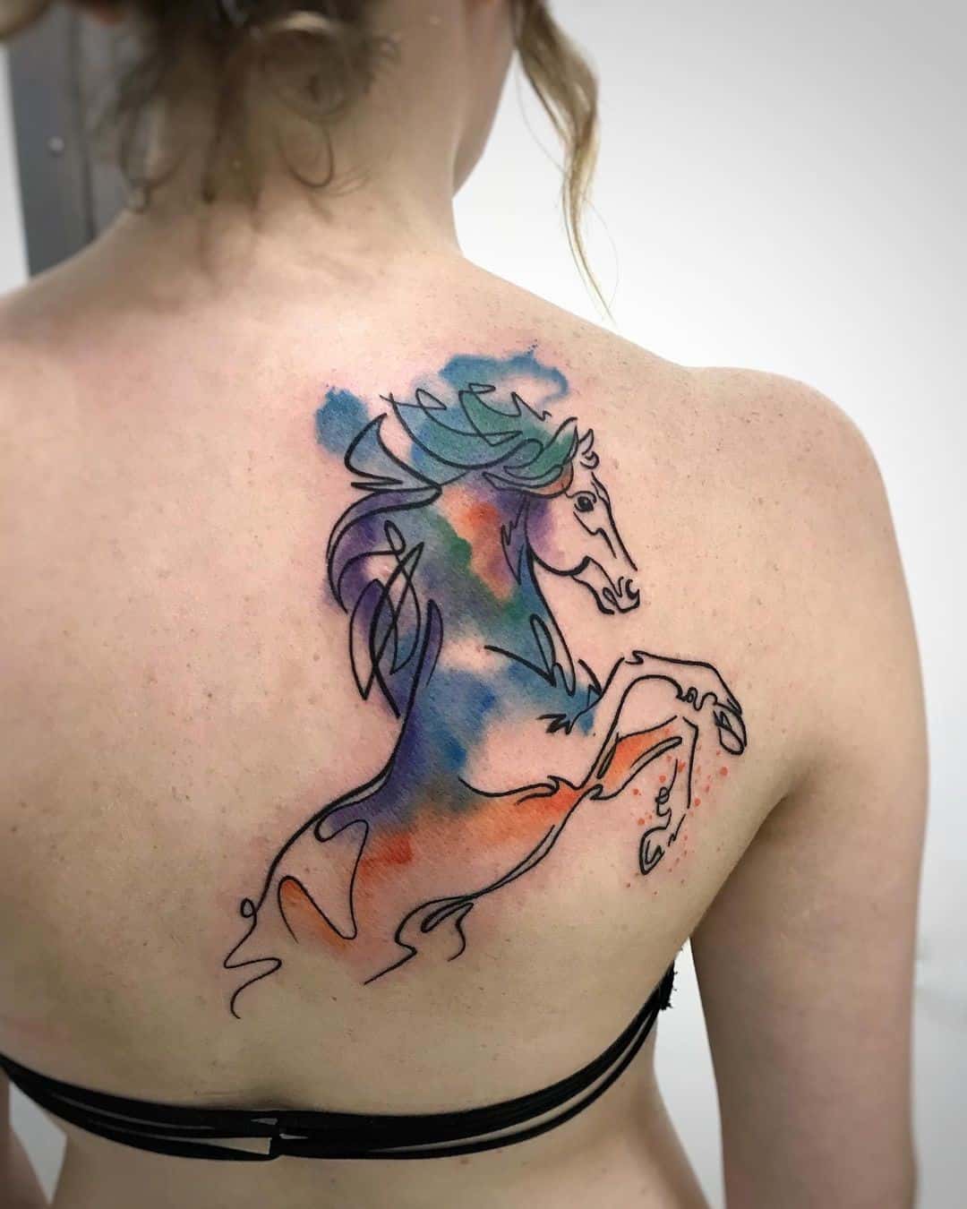 Horse Tattoo Drawing Watercolor Idea