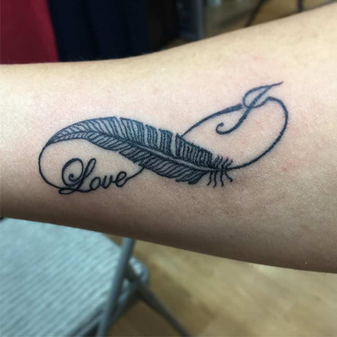 Infinity Feather Tattoo 1