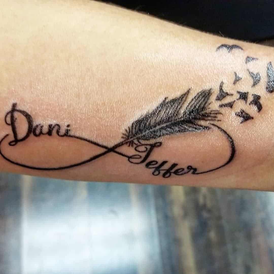 Infinity Feather Tattoo 3
