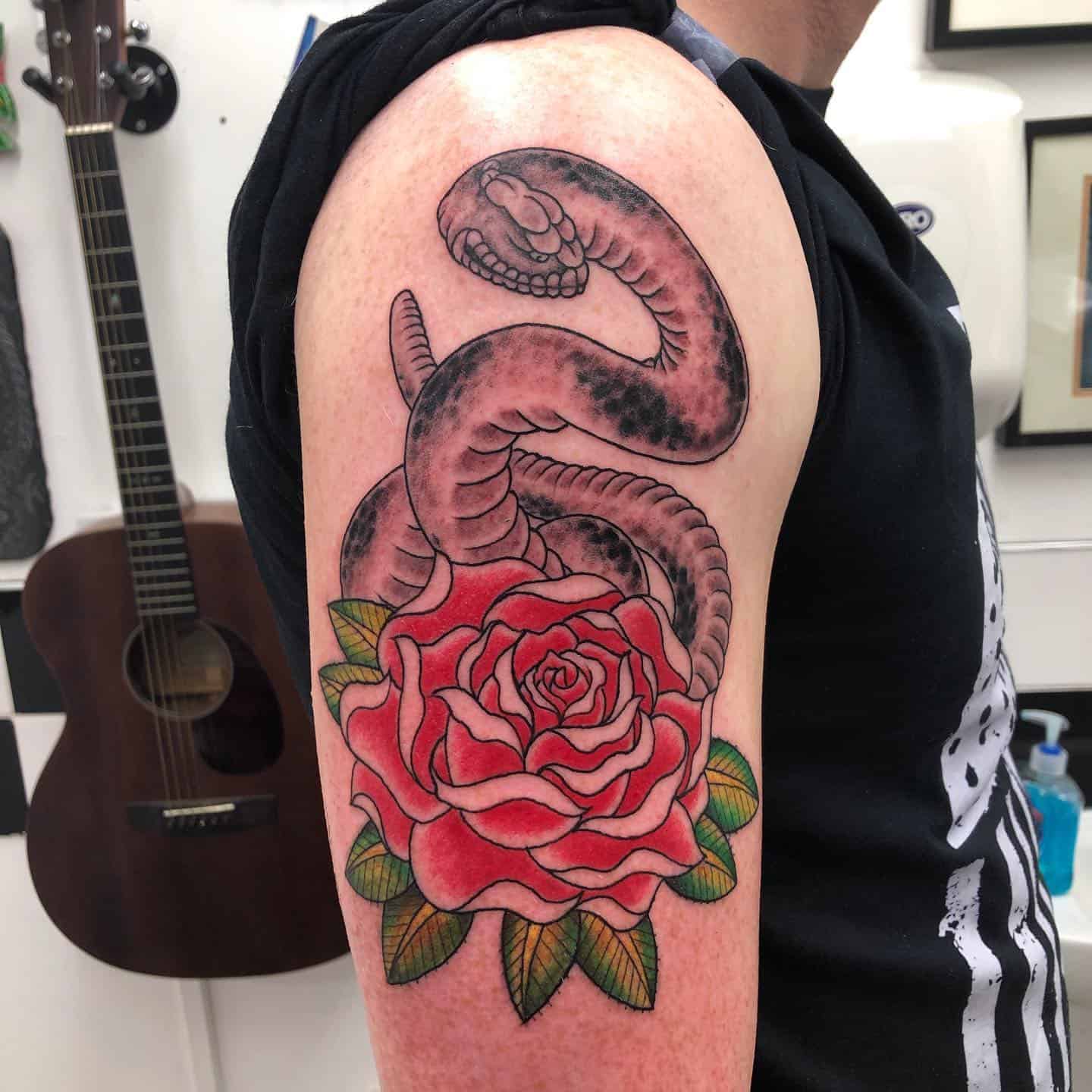 Japanese rose tattoo 1