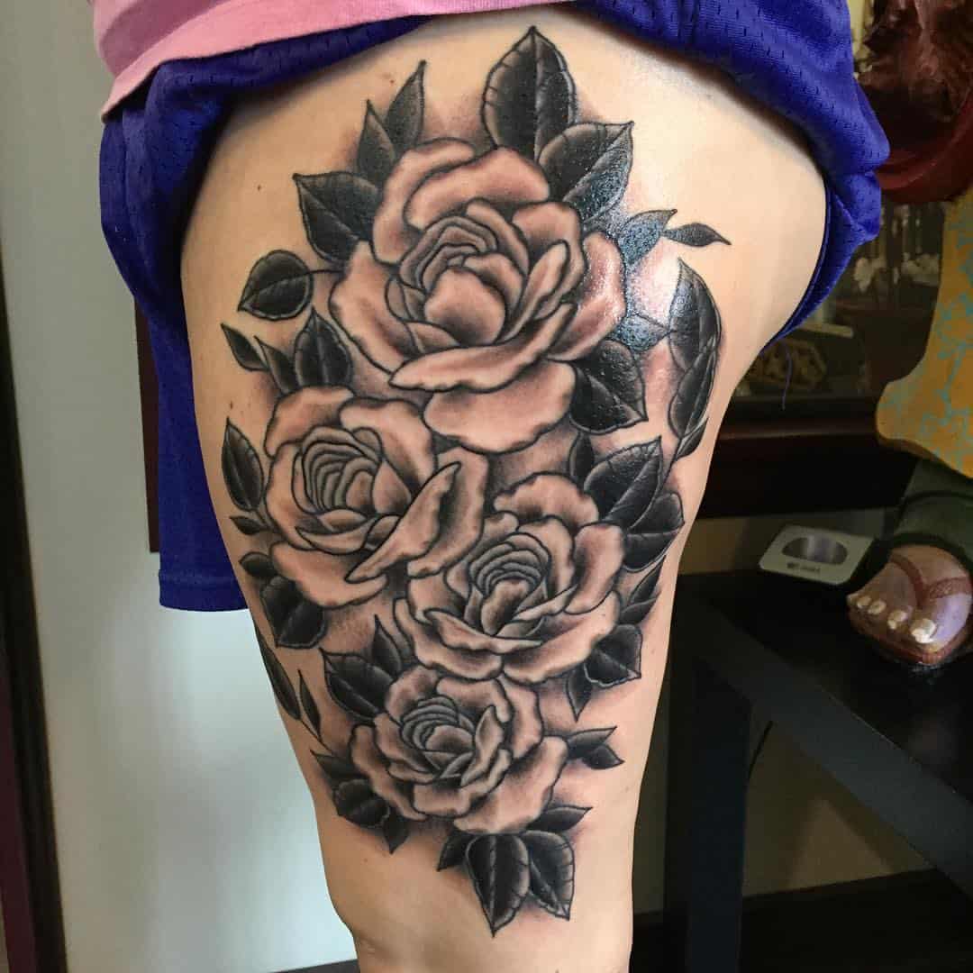 Japanese rose tattoo 2