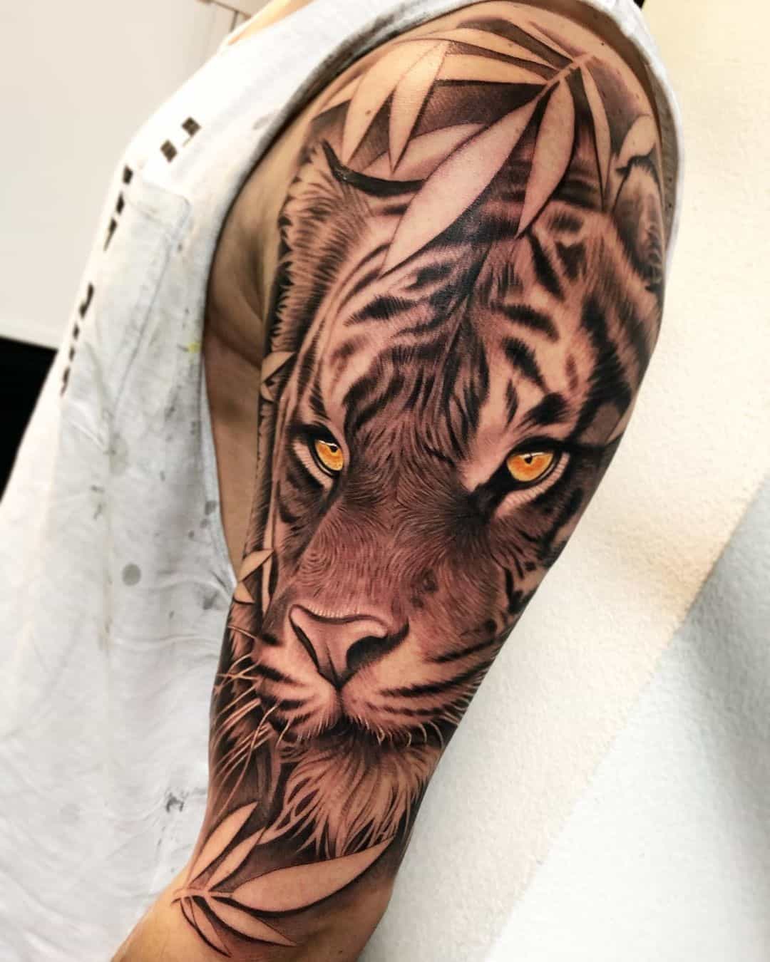 Top 70+ tiger half sleeve tattoo best - thtantai2