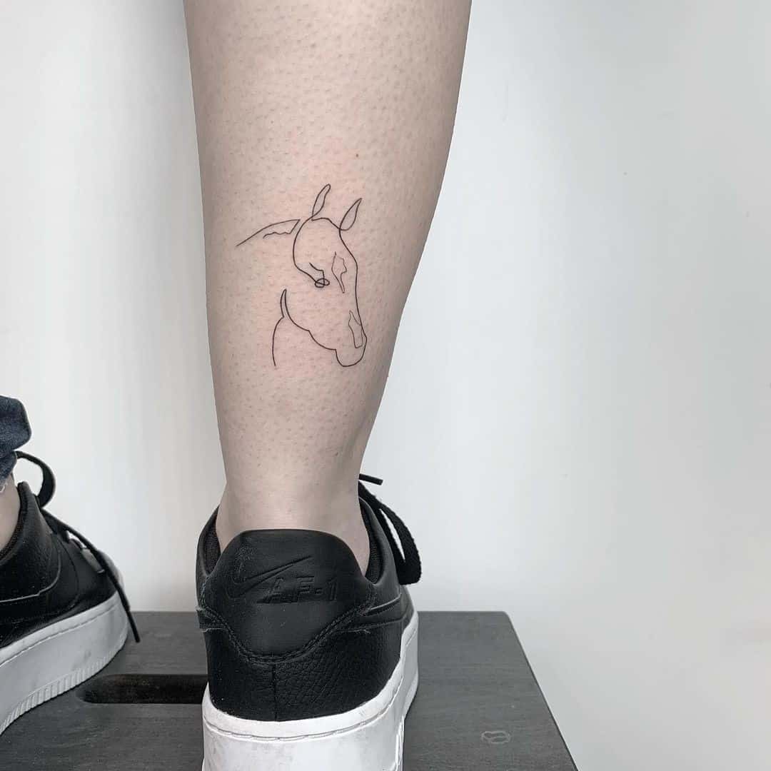 Leg Horse Tattoo Calf Print 