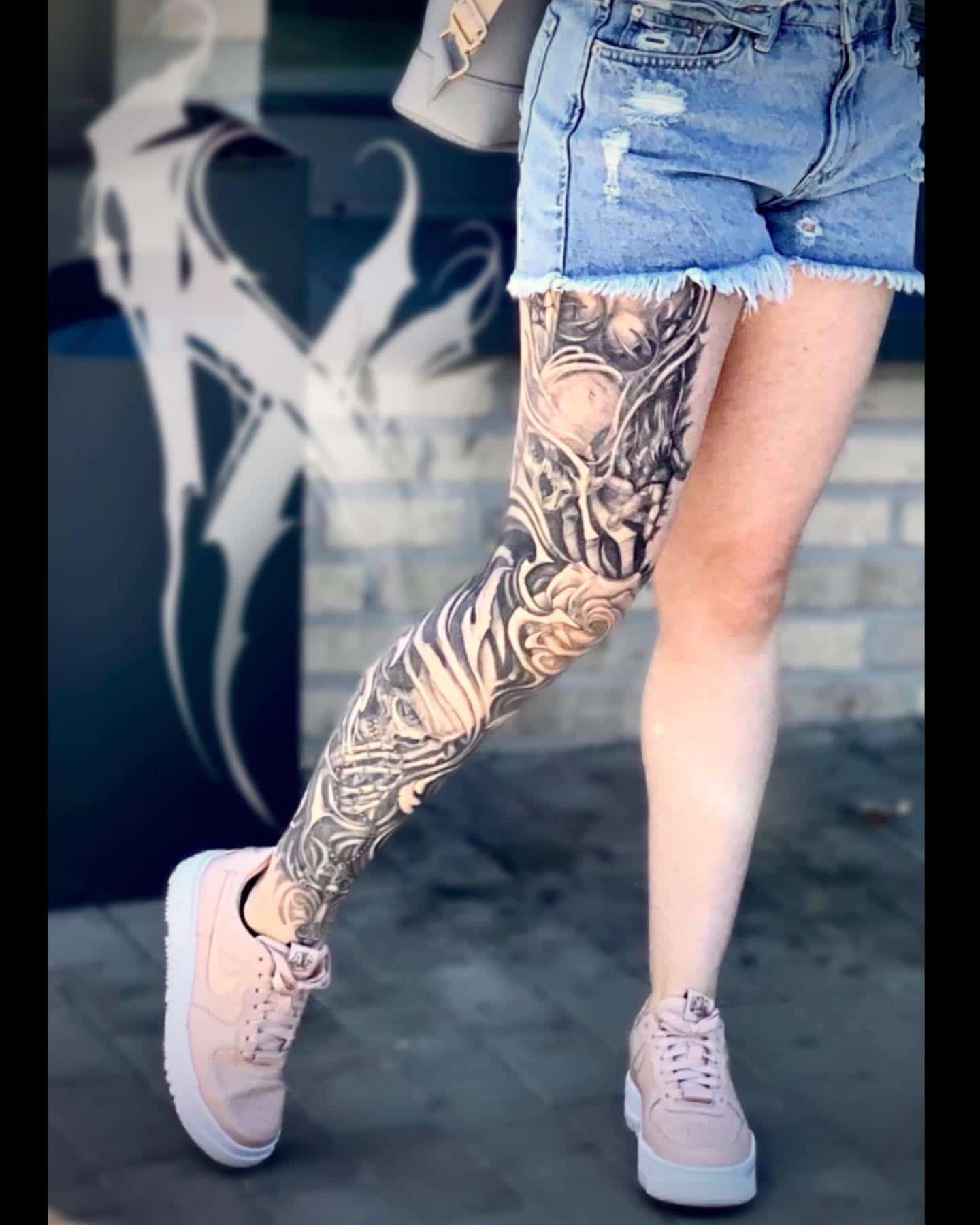 Leg sleeve tattoo 1