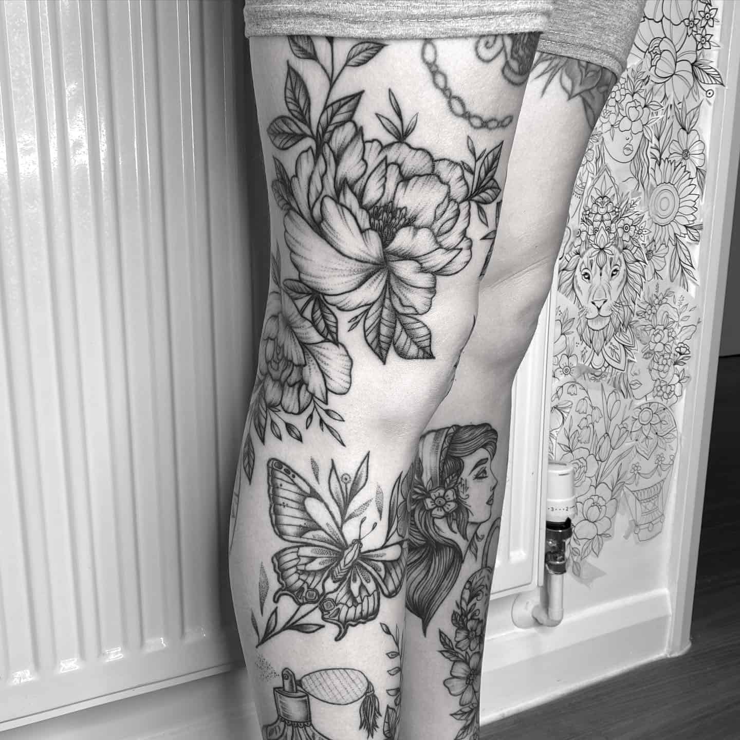 Leg sleeve tattoo 3