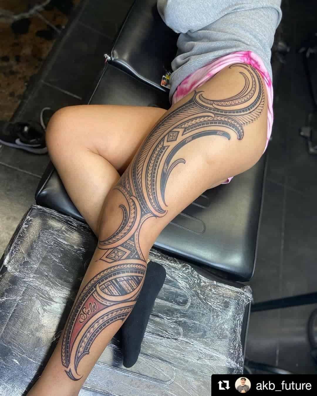 Leg sleeve tattoo 5