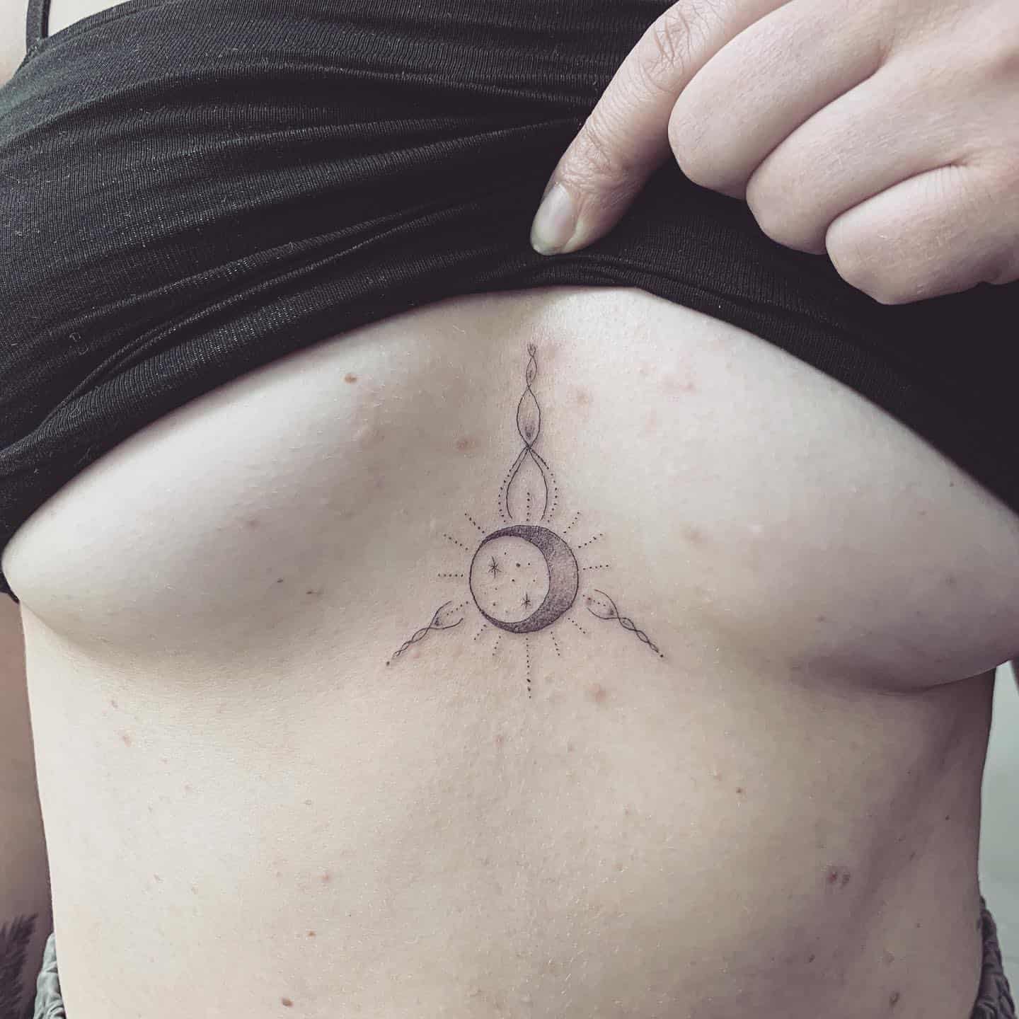 Lunar Sternum Tattoo 2