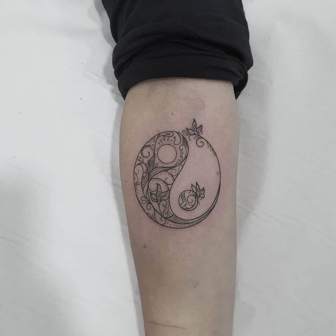 Mandala Inspired Yin Yang Tattoo