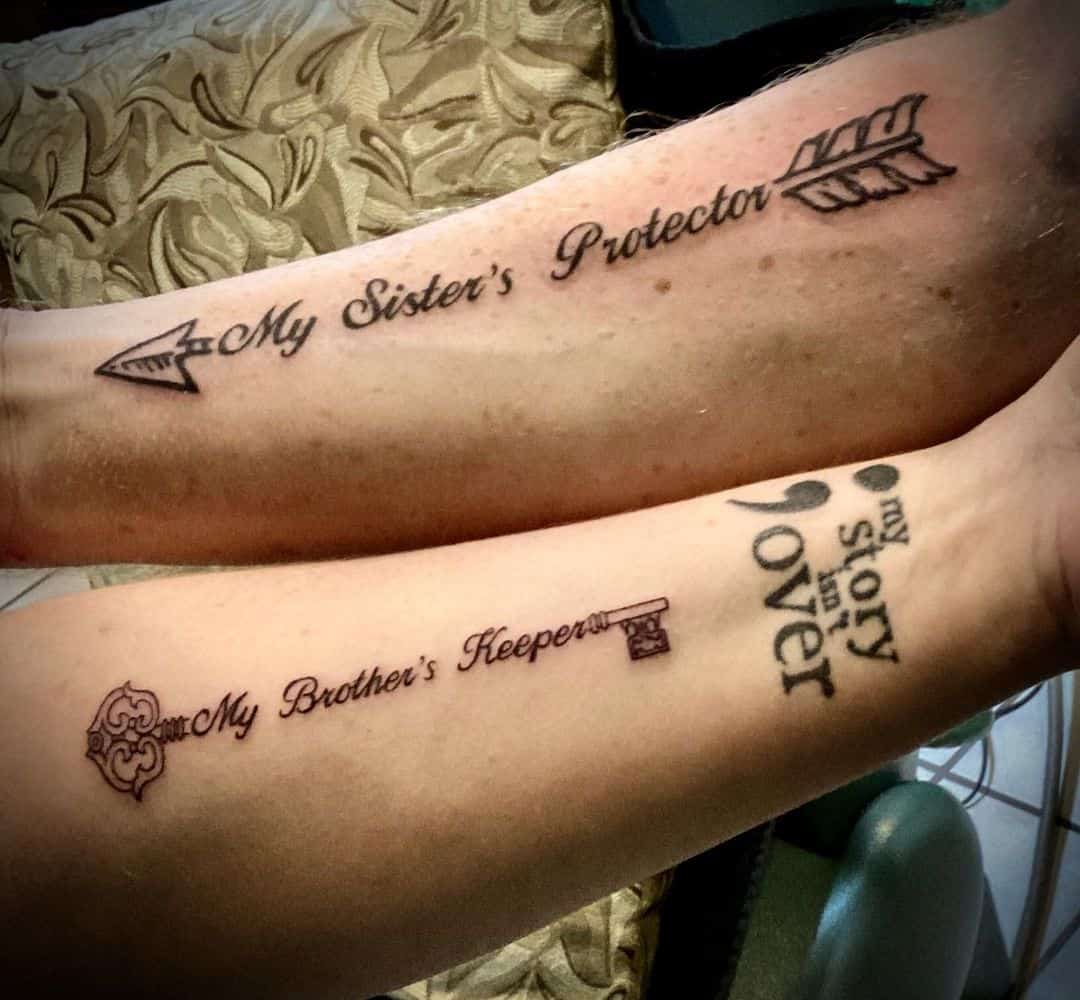 Meaningful brother and sister tattoos