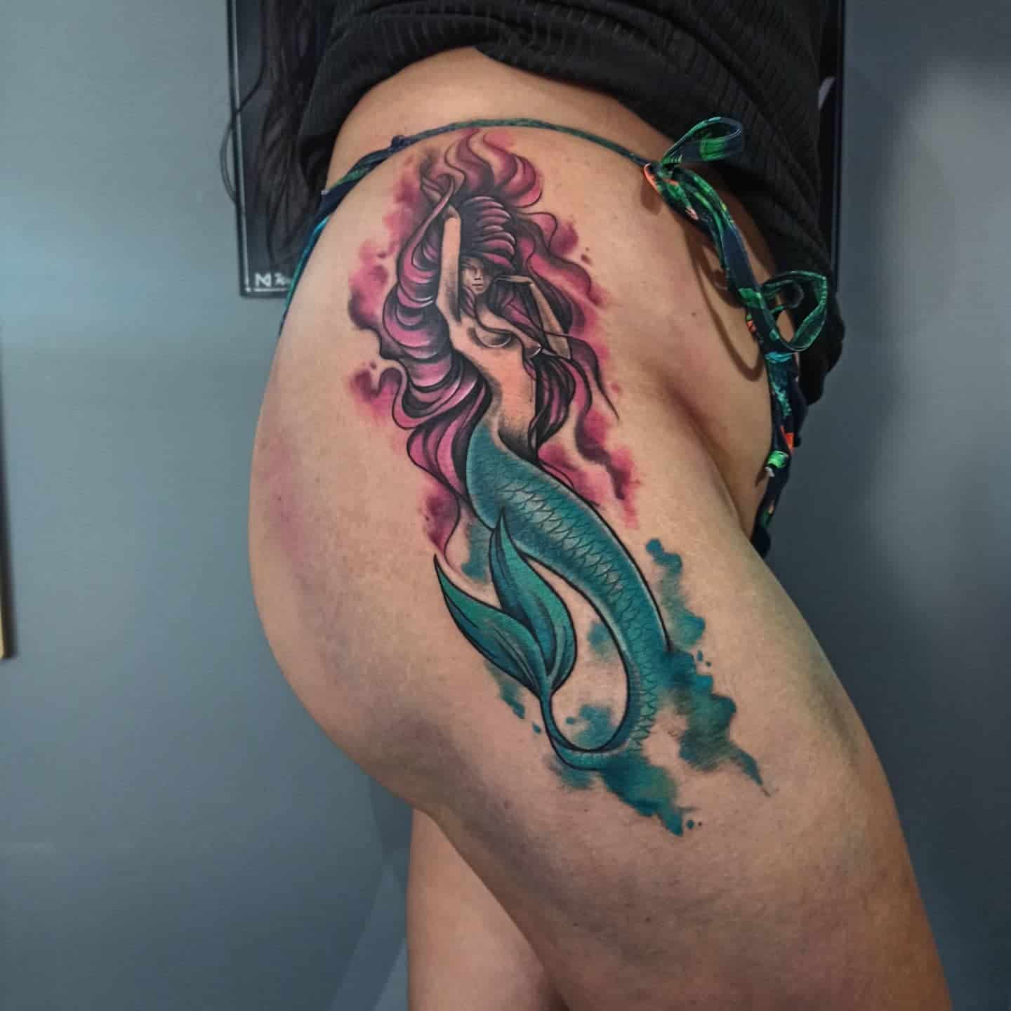 Mermaid Watercolor Tattoos 3
