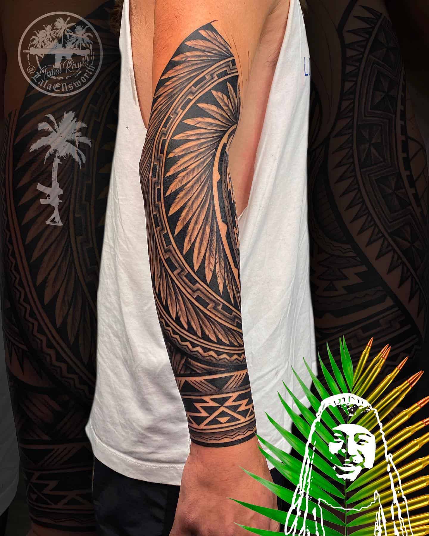Native American Indian Bear Dream Catcher Eagle Time Landscape Temporary  Sleeve Tattoos| WannaBeInk.com