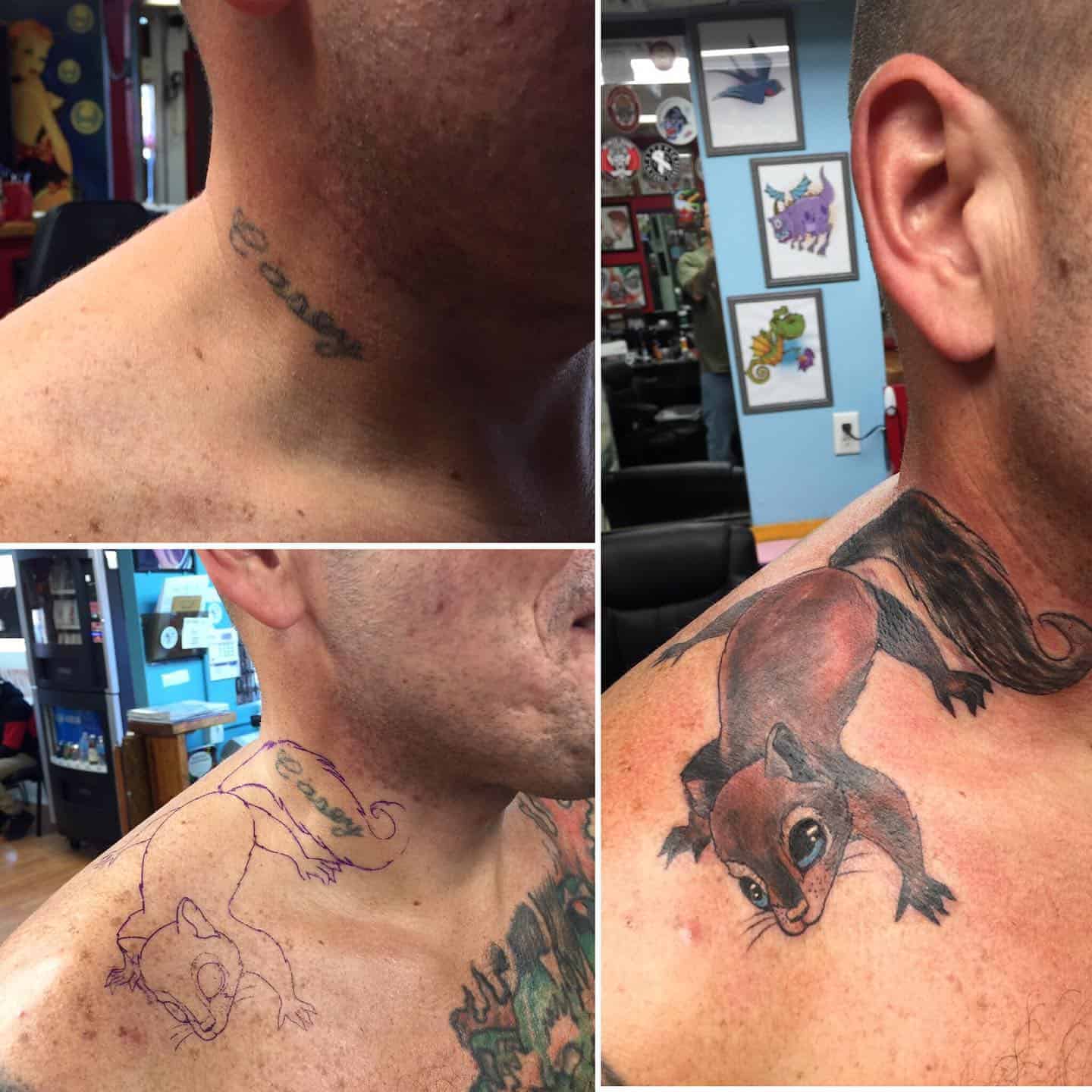 Neck and Shoulder Tattoo Cover Up