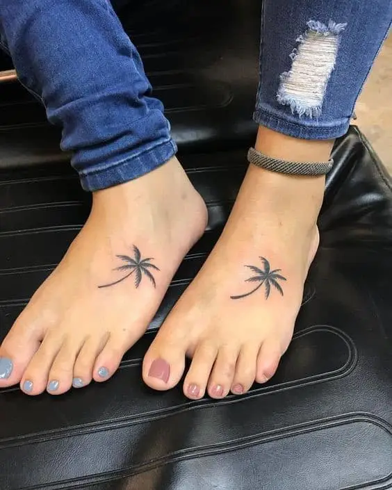 Palm Tree Foot Tattoo 1