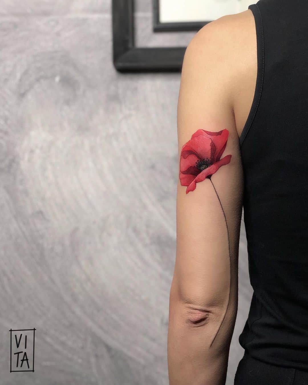 Poppy Birth Flower Tattoo