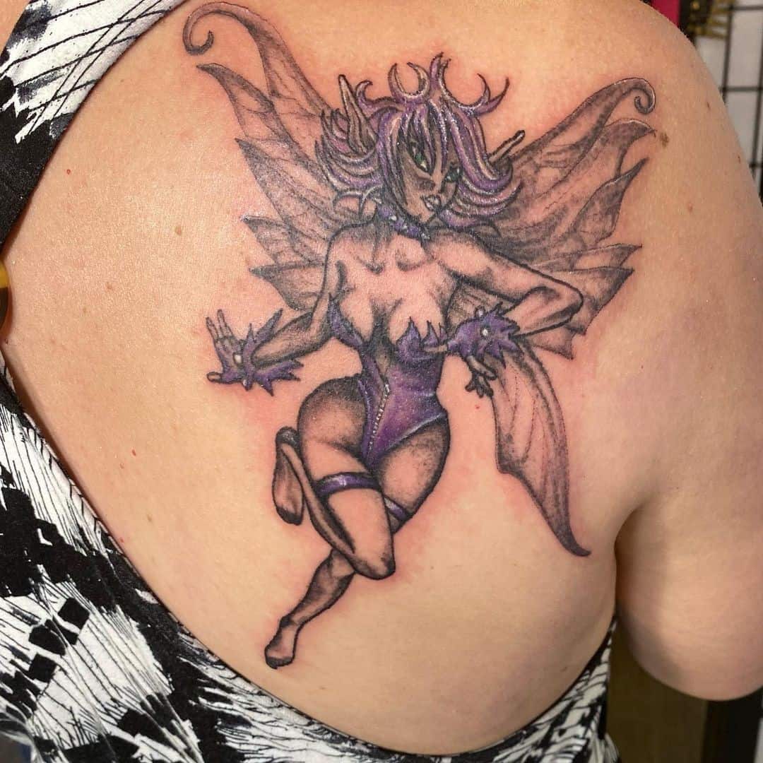 Purple Gothic Fairy Tattoo 
