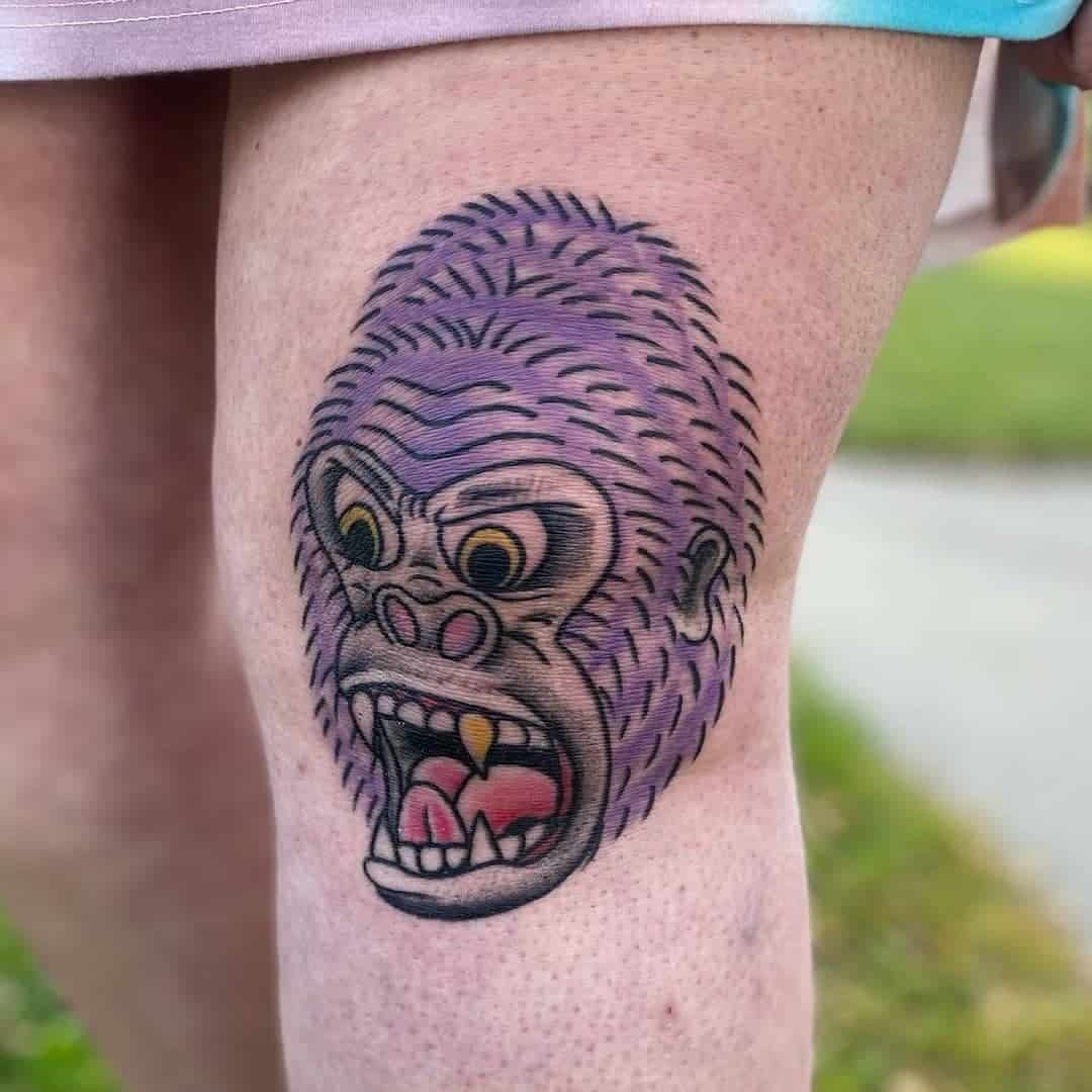 Purple King Kong Tattoo Idea