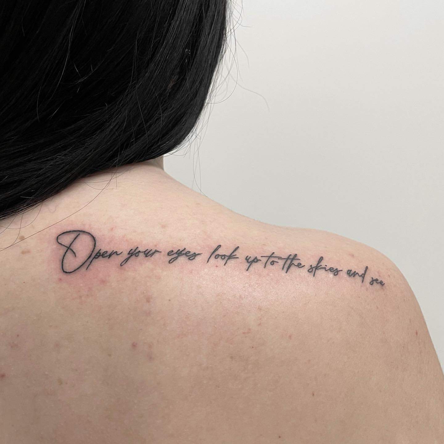 Quote Tattoo on The Shoulder