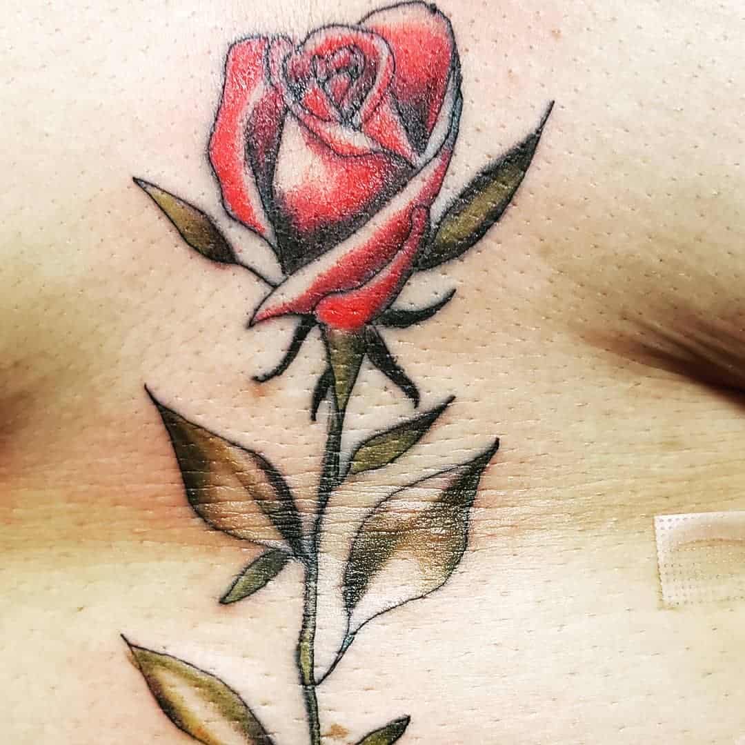 Rose Sternum Tattoo 1