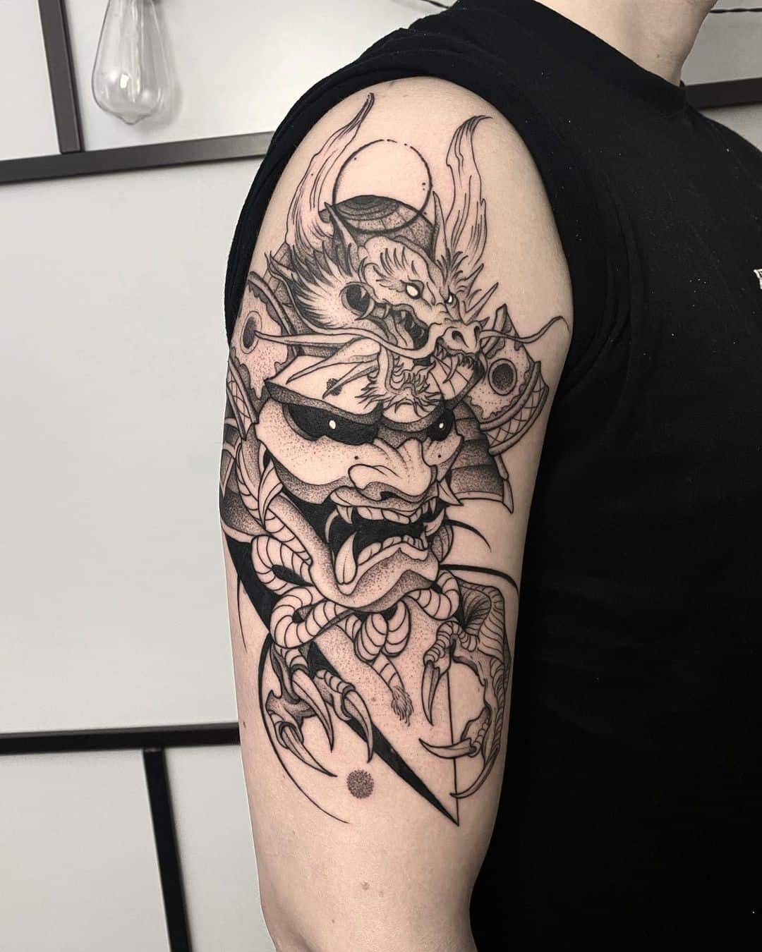 Tattoo uploaded by Rex Mamaril • Japanese dragon i designed for one of my  clients. #blackandwhite #digital #blackandgrey #halfsleeve #tattoo  #tattoodesign #design #waves #dragon #japanese #japanesetattoo  #japanesedragon #artph • Tattoodo