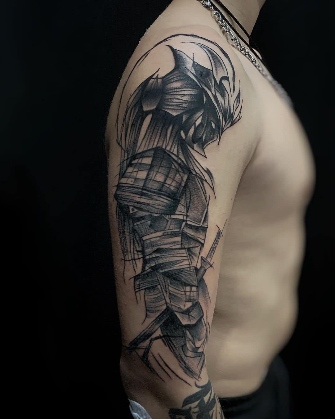 Samurai Tattoo Design Detailed Scary Tattoo