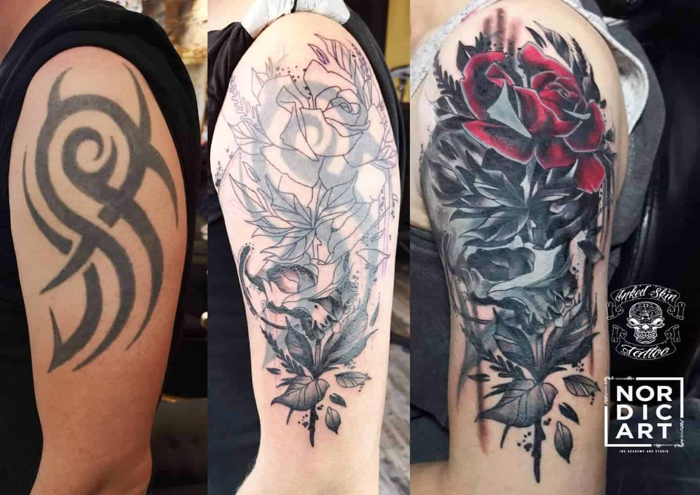 Skull and Roses Cover Up