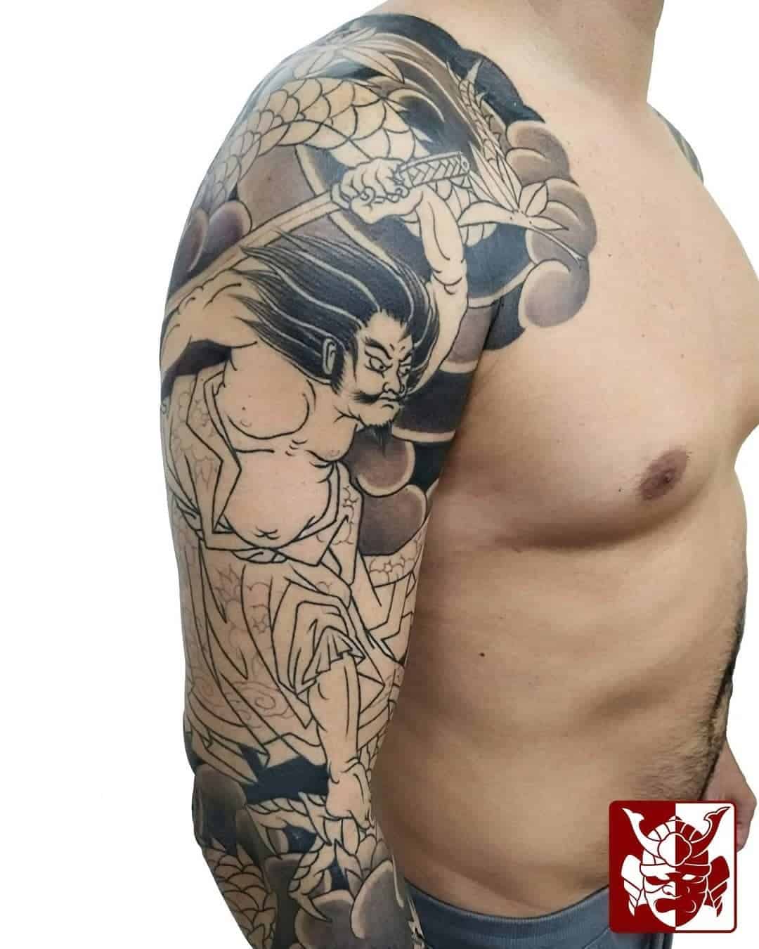 Sleeve Samurai Tattoo Black Idea