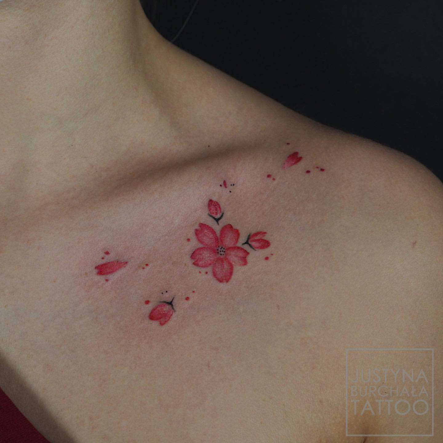 Small Japanese flower tattoo 1
