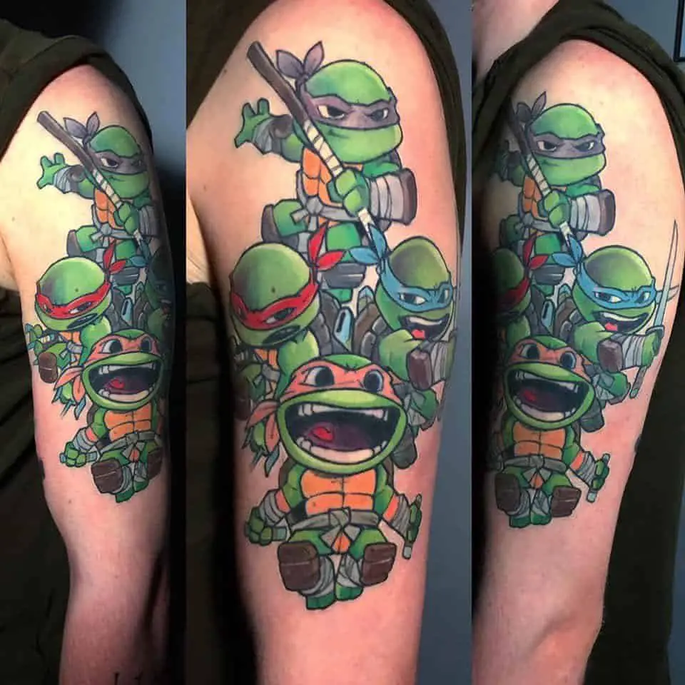 My Ninja Turtle Tattoo based on original art from my 4yr old  rTMNT