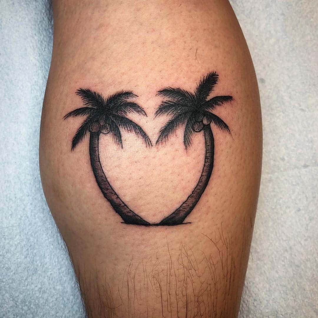 The Heart-Shaped Palm Tree Tattoos