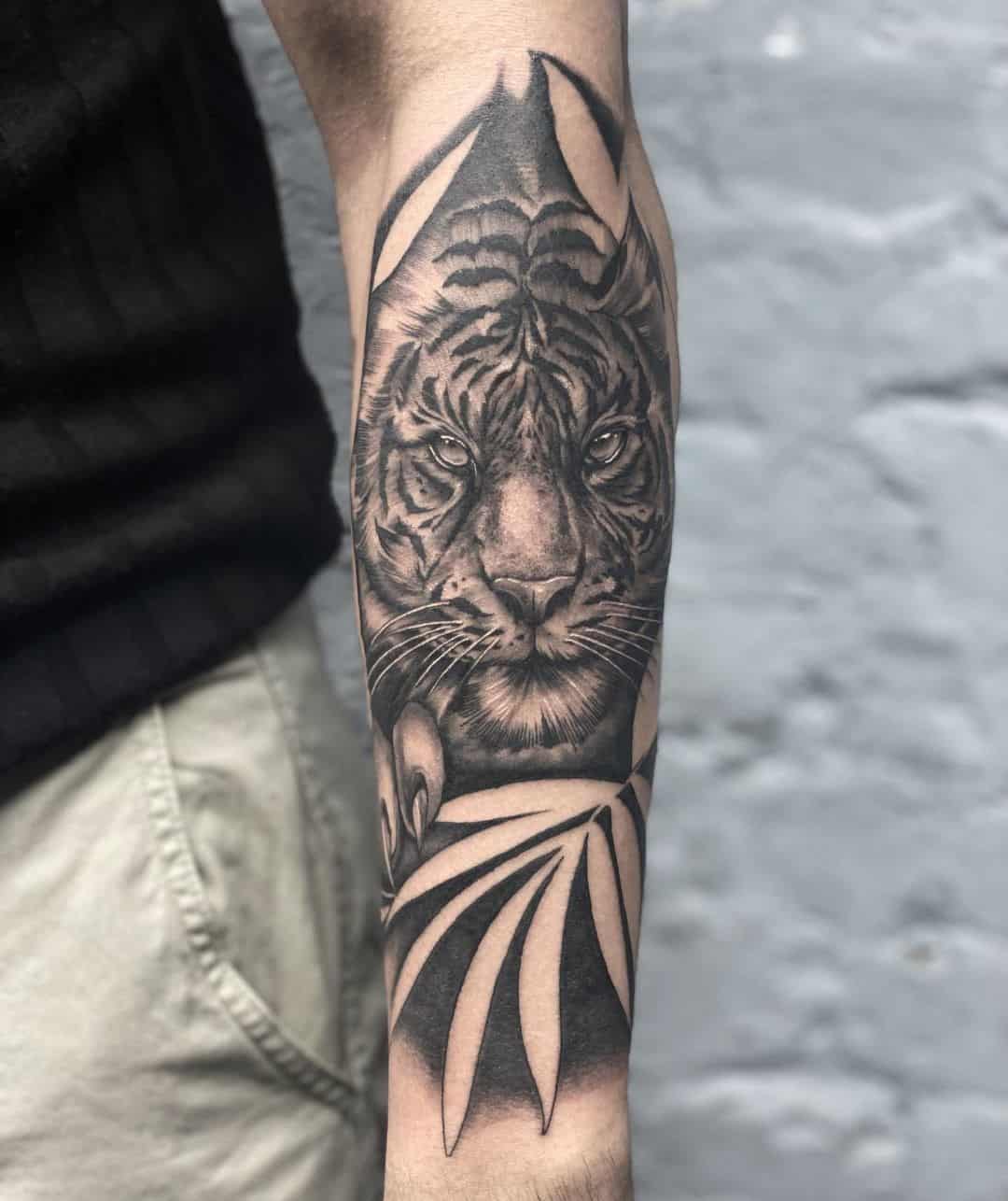 Tiger Face Tattoo Black Design 