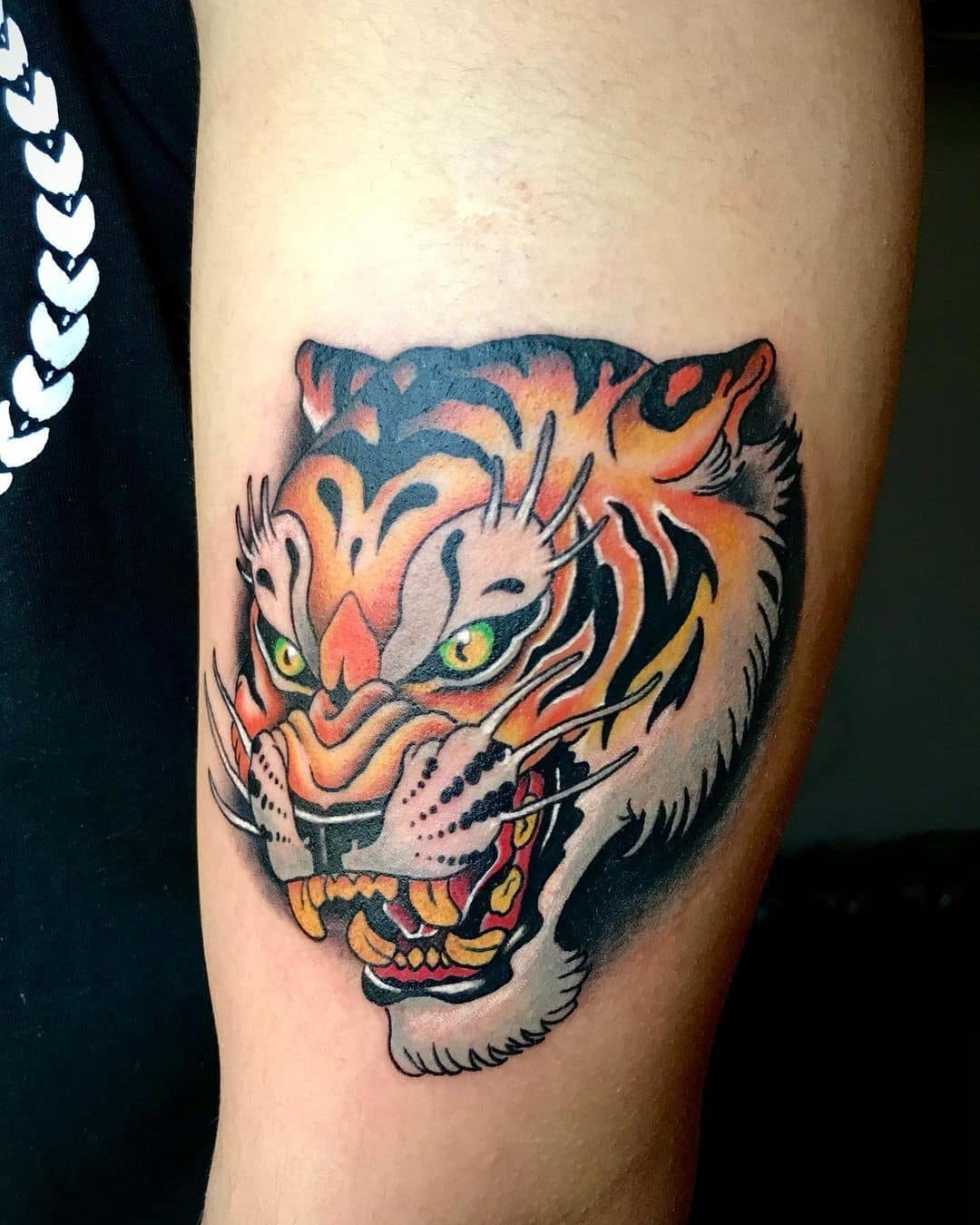 Tiger tattoo design colored
