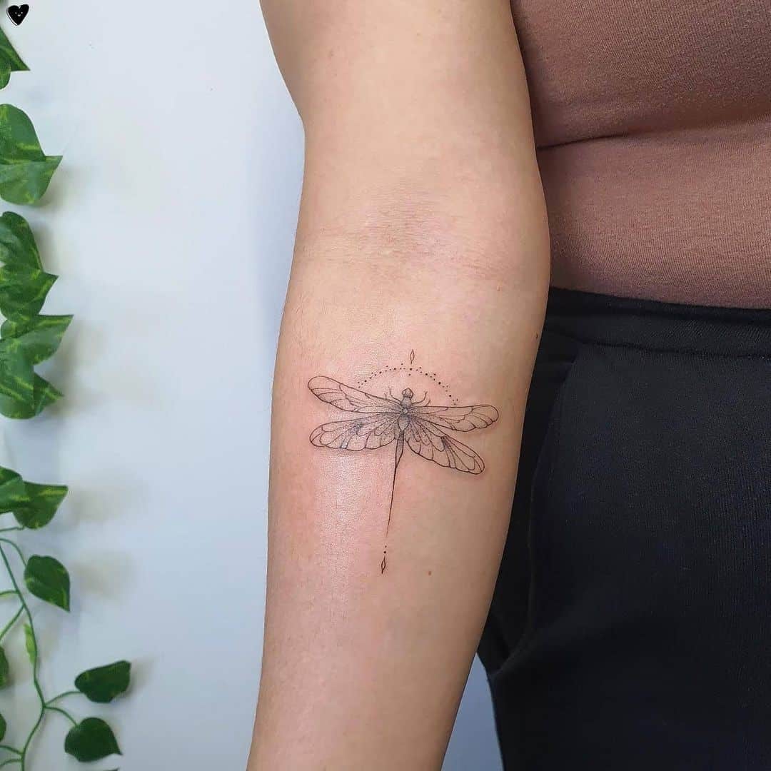 Tiny Dragonfly Tattoo