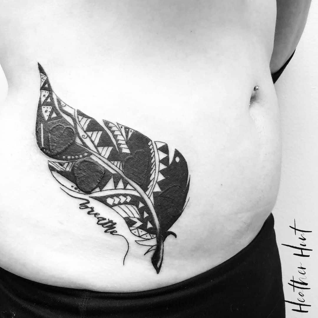 Tribal Style Feather Tattoo 3