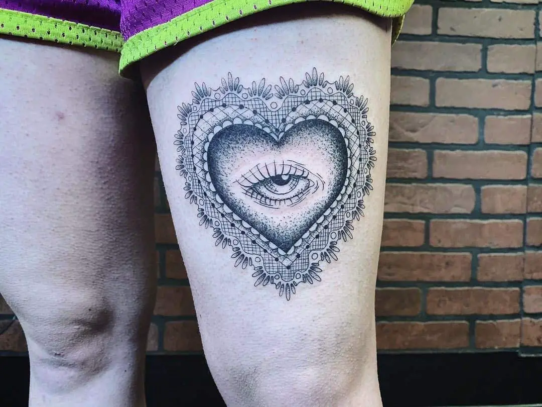 Turkish Evil Eye Tattoo Over Leg