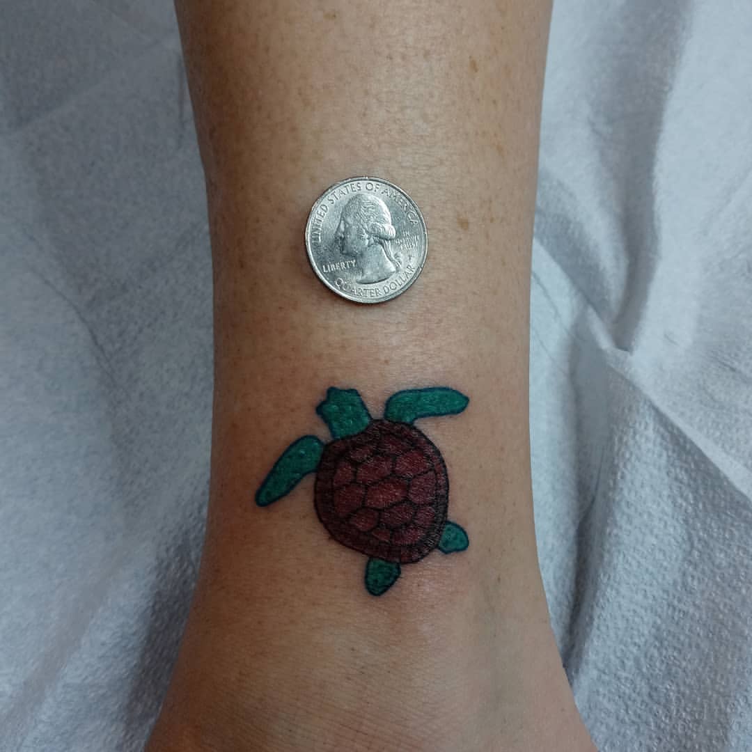 Turtle Tattoos on the ankle 1