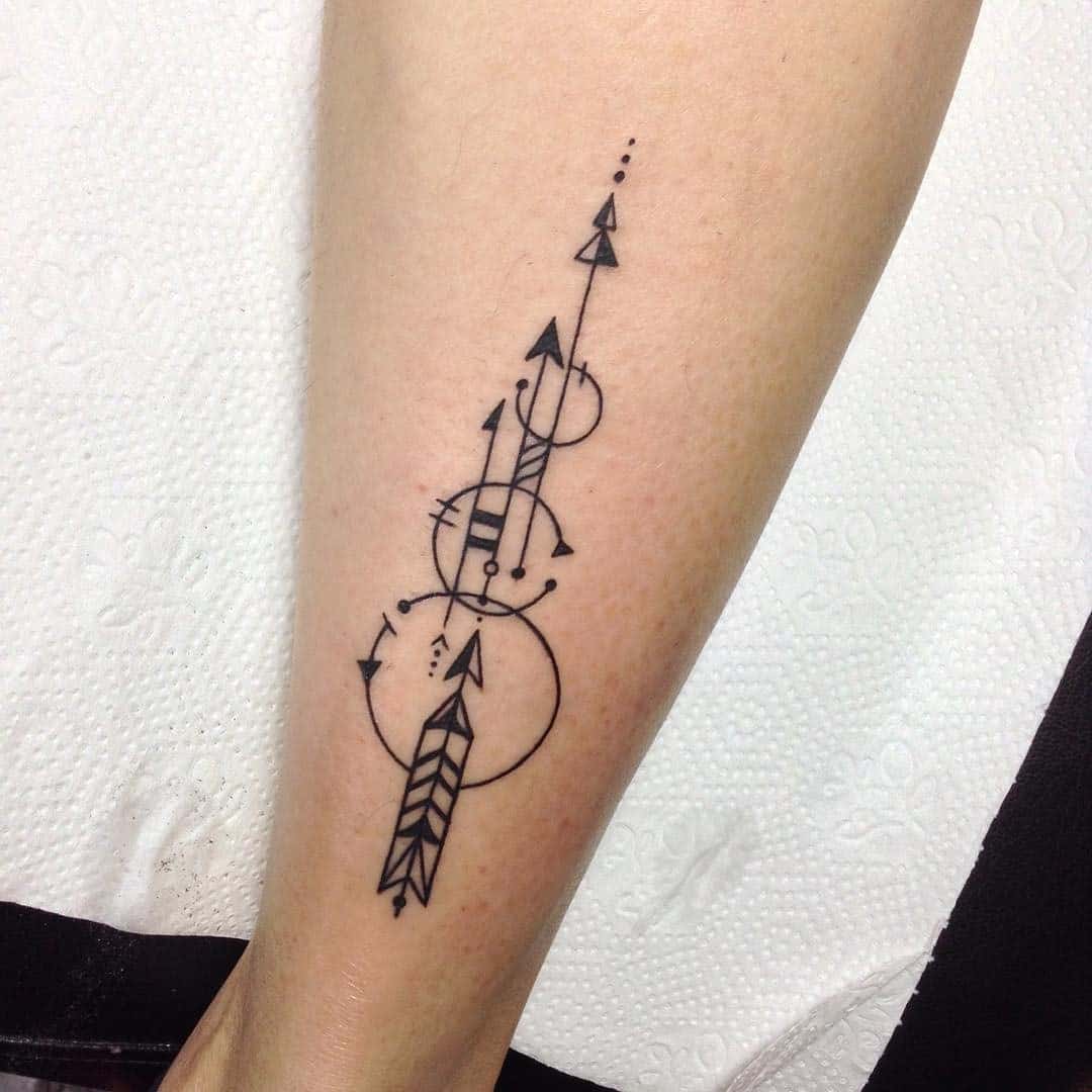 Unique Compass Arrow Tattoo 