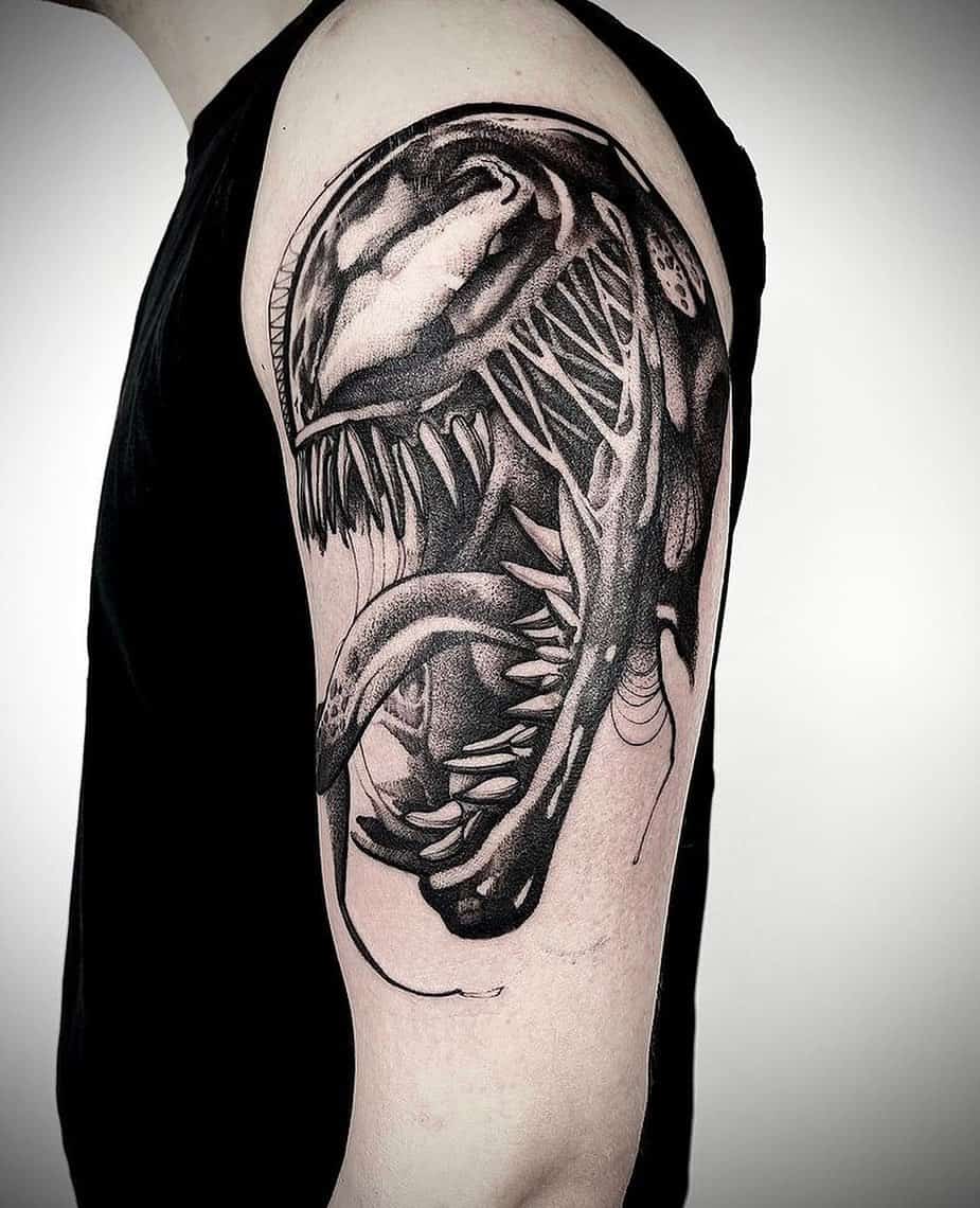 Venom Tattoo Black And White 2