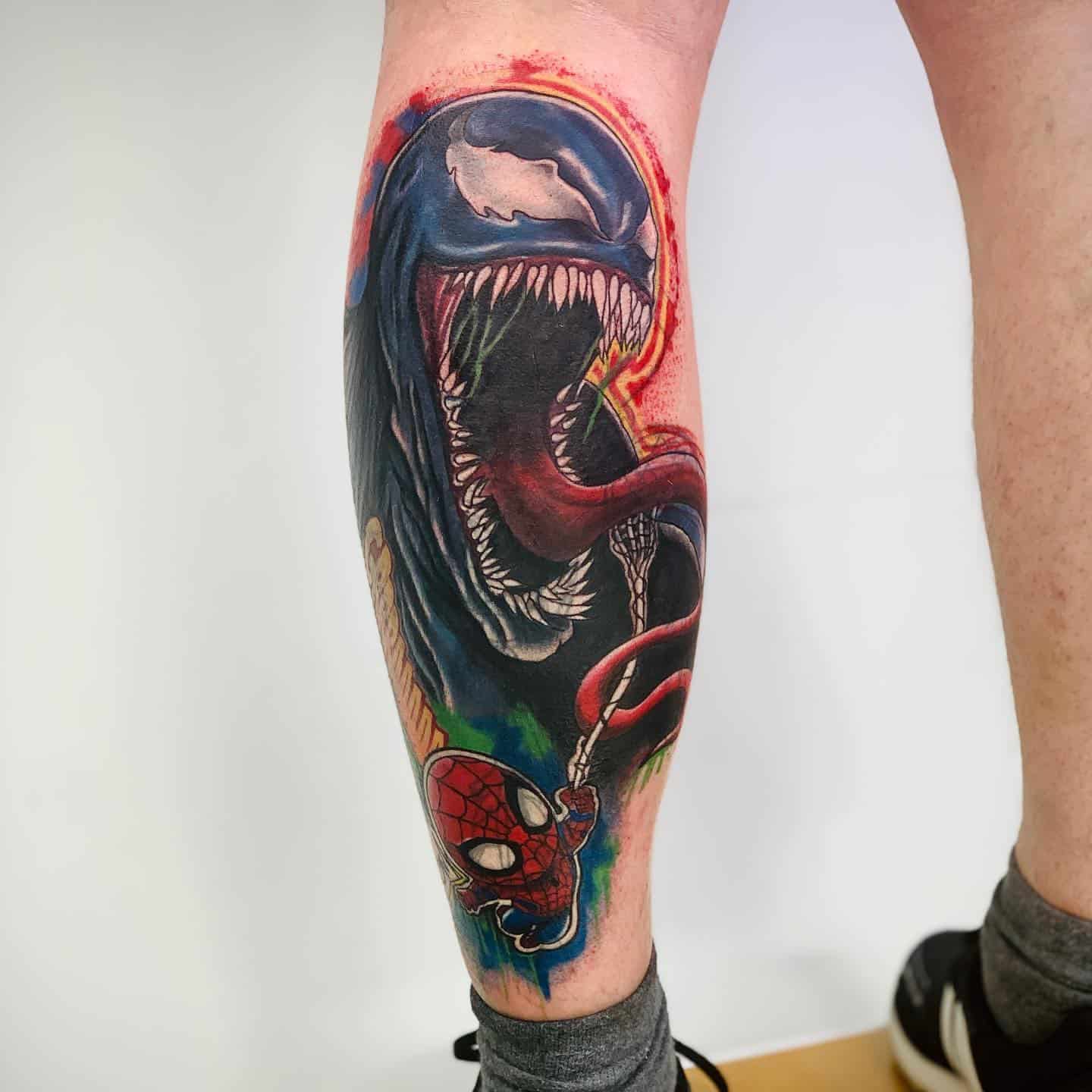 Venom Tattoo on Leg 3