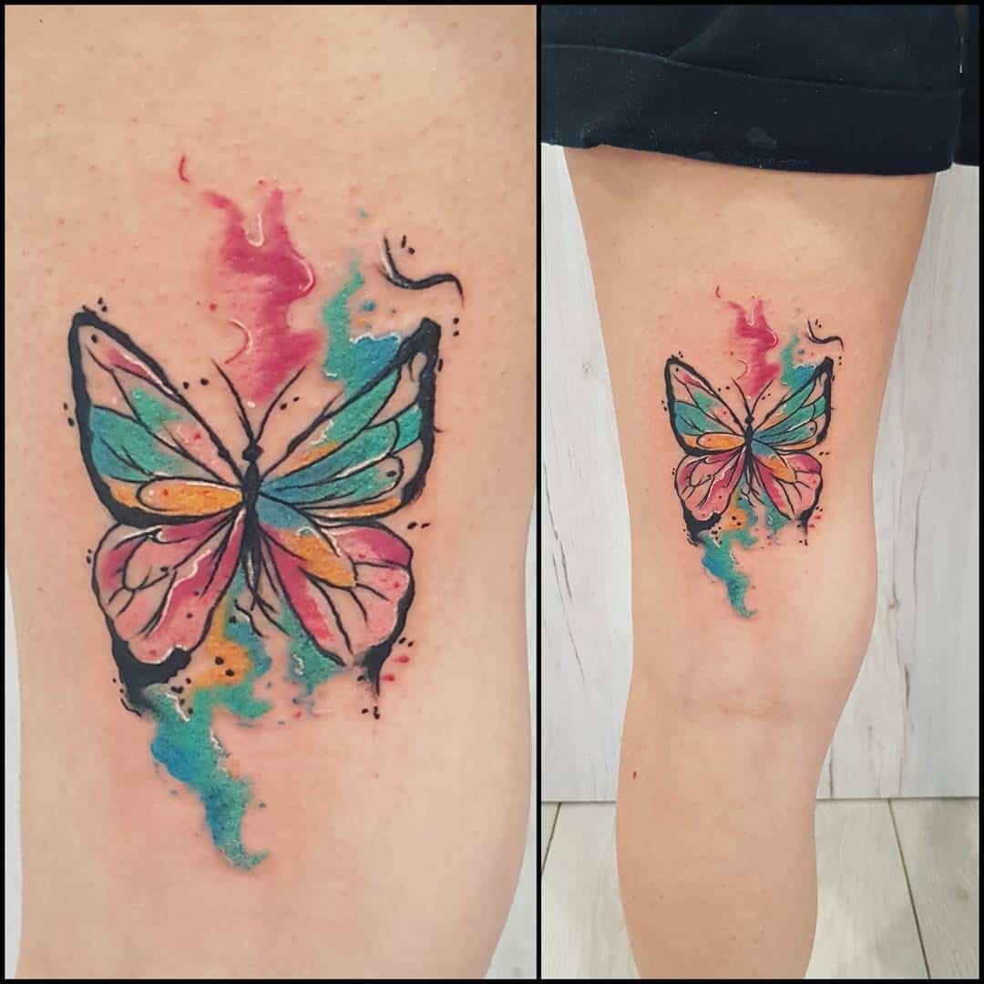 Watercolor Butterfly Tattoos 1