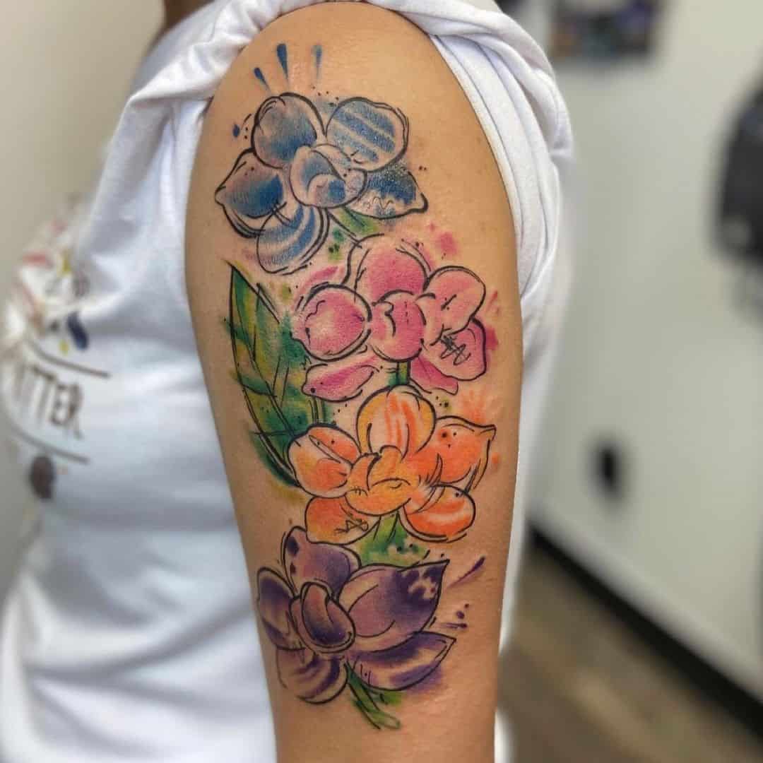 Watercolor Floral Tattoo